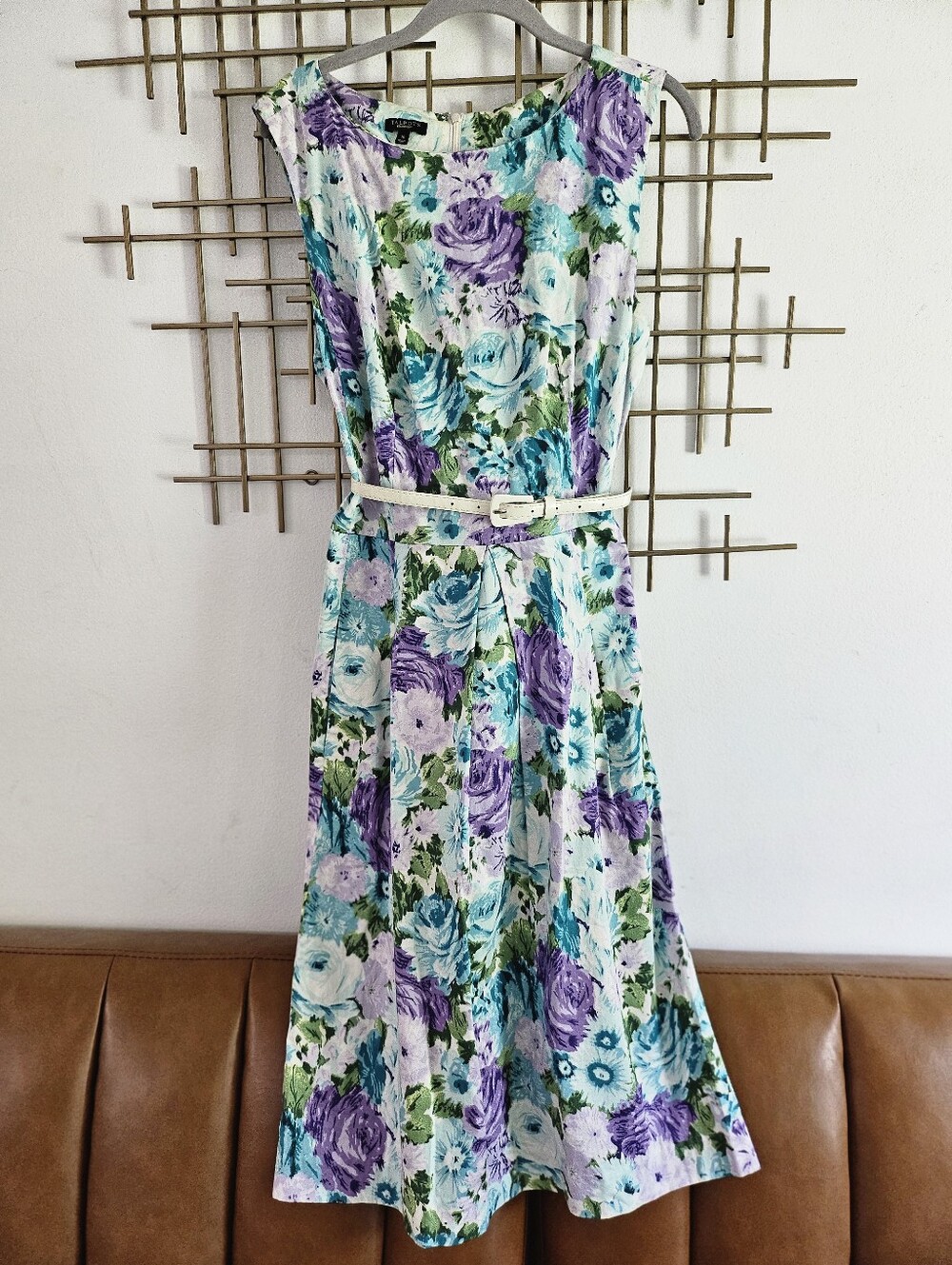 16- Talbots-  Floral Midi Dress in Purple, Teal & Green